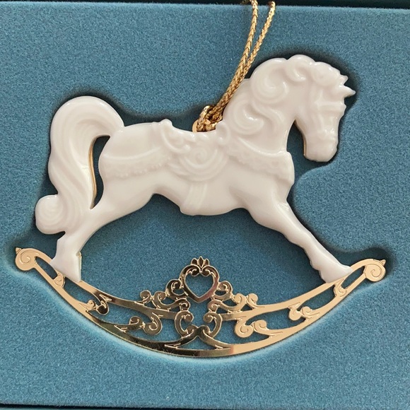 Lenox Gold & Cream Vintage Rocking Horse Ornament - Picture 2 of 7